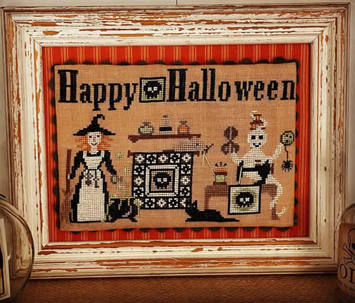 Needlework Marketplace release Happy Halloween is one of my new designs that I will release during @needleworkmarketplace , preorders are open and you can order from your Needlework Shop if you love it #manididonnadesigner #manididonnadesignernews #needleworkmarketplace #crossstitchersofinstagram #halloweencrossstitch #crossstitch
