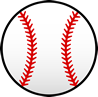 White Baseball With Red Seams - Free Clip Art