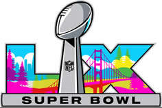 Simplified logo of the super bowl lx Royalty Free Vector